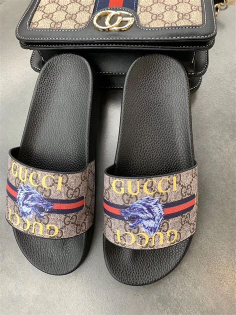 fake gucci slipper|gucci fur slippers women's.